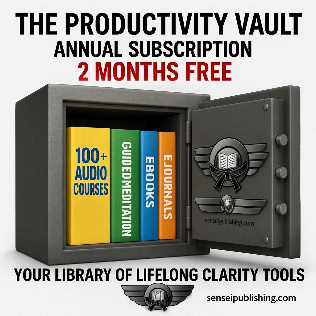 The Productivity Vault Founding Members Annual Subscription - GET 2 MONTHS FREE (Founding Members Get 20% Off): Sensei Publishing (Instant Access: 100+ Audio Courses, 20 Audio Guided Meditations, 20 eBooks, 20 eJournals)